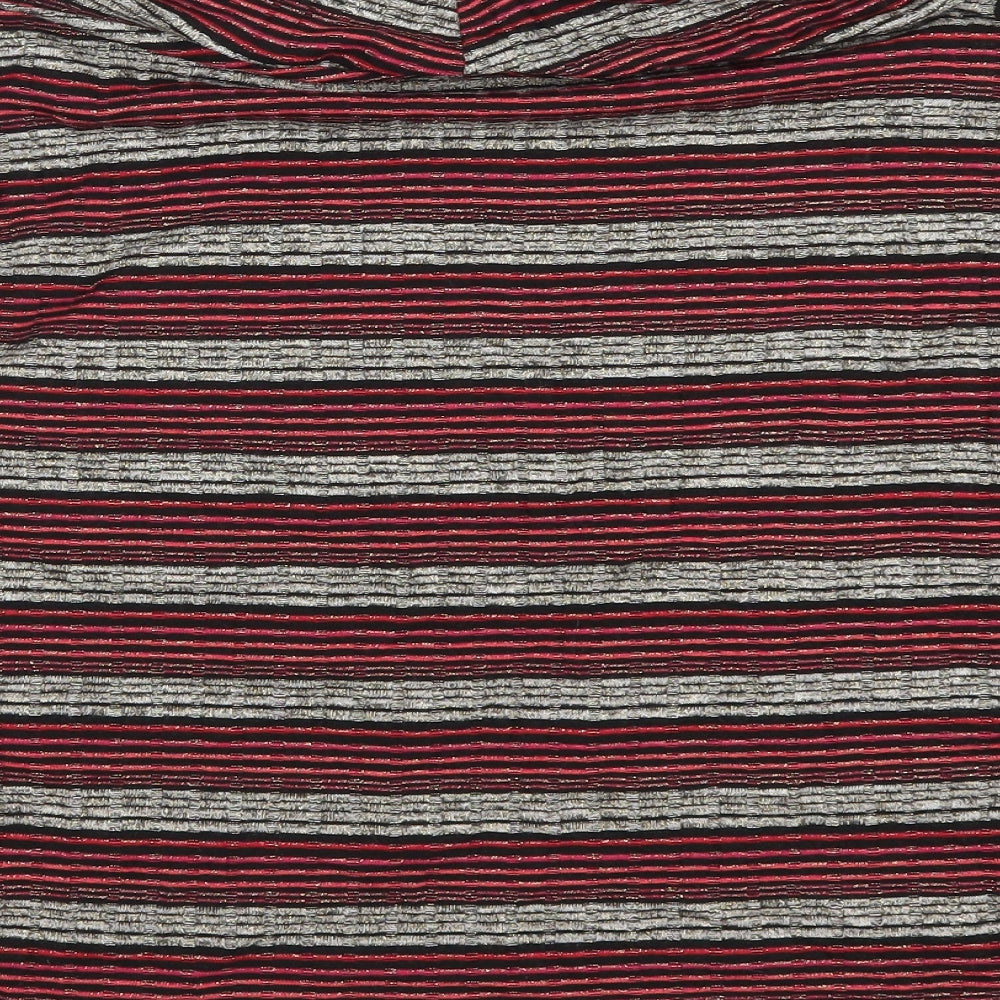 Klass Womens Pink Striped  Basic T-Shirt Size XL