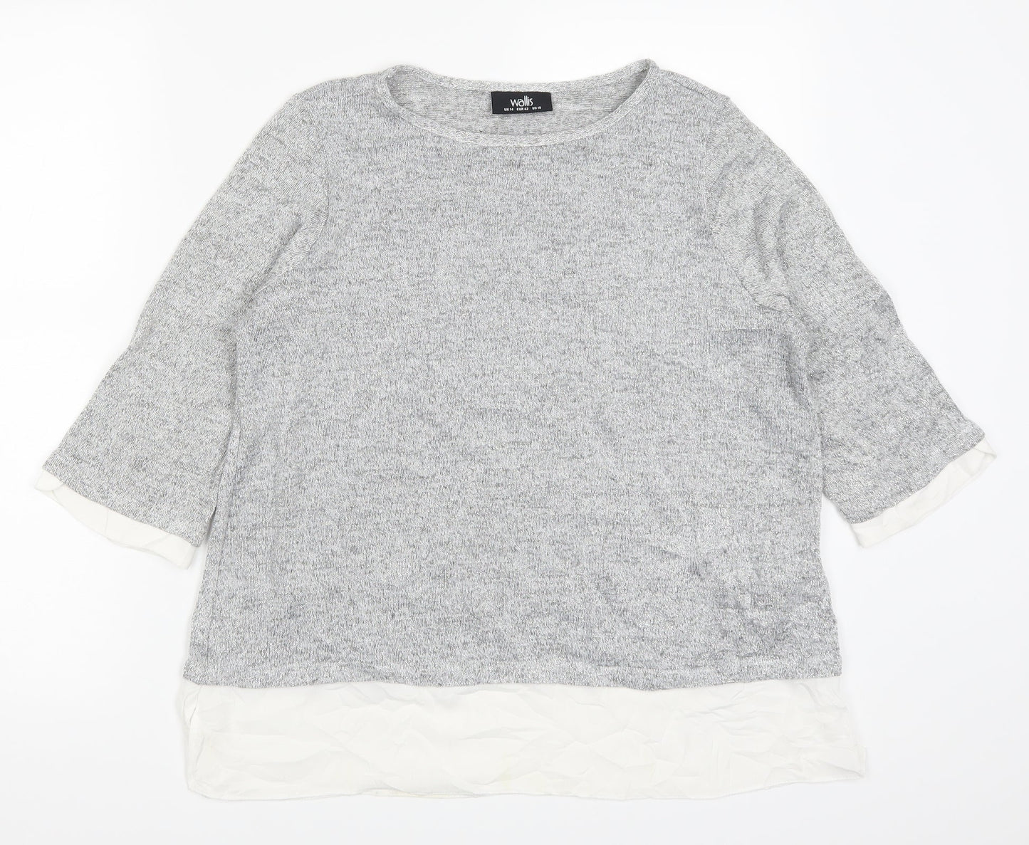 Wallis Womens Silver   Basic T-Shirt Size 10