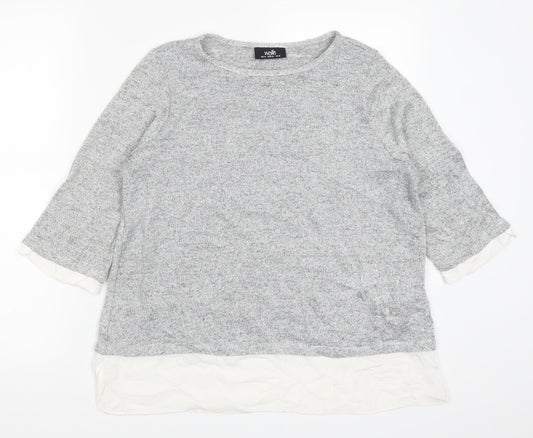 Wallis Womens Silver   Basic T-Shirt Size 10
