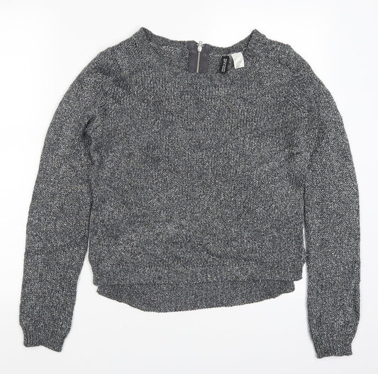 H&M Womens Silver  Knit Pullover Jumper Size 6