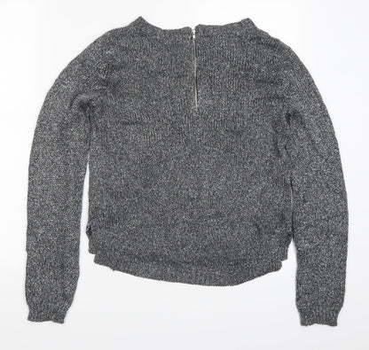 Preloved H&M Womens Silver  Knit Pullover Jumper Size 6 - Back