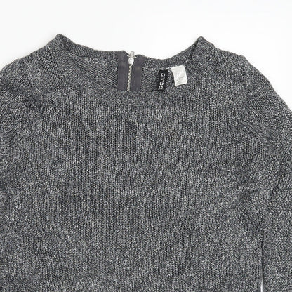 Preloved H&M Womens Silver  Knit Pullover Jumper Size 6 - Detail