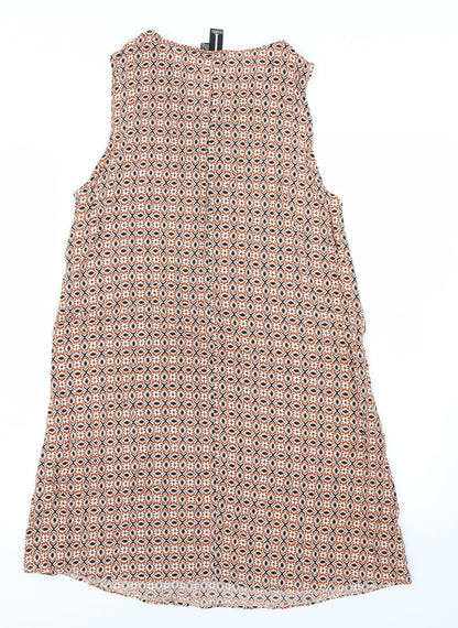 Back view of Izabel women’s orange batik a-line, size UK 14