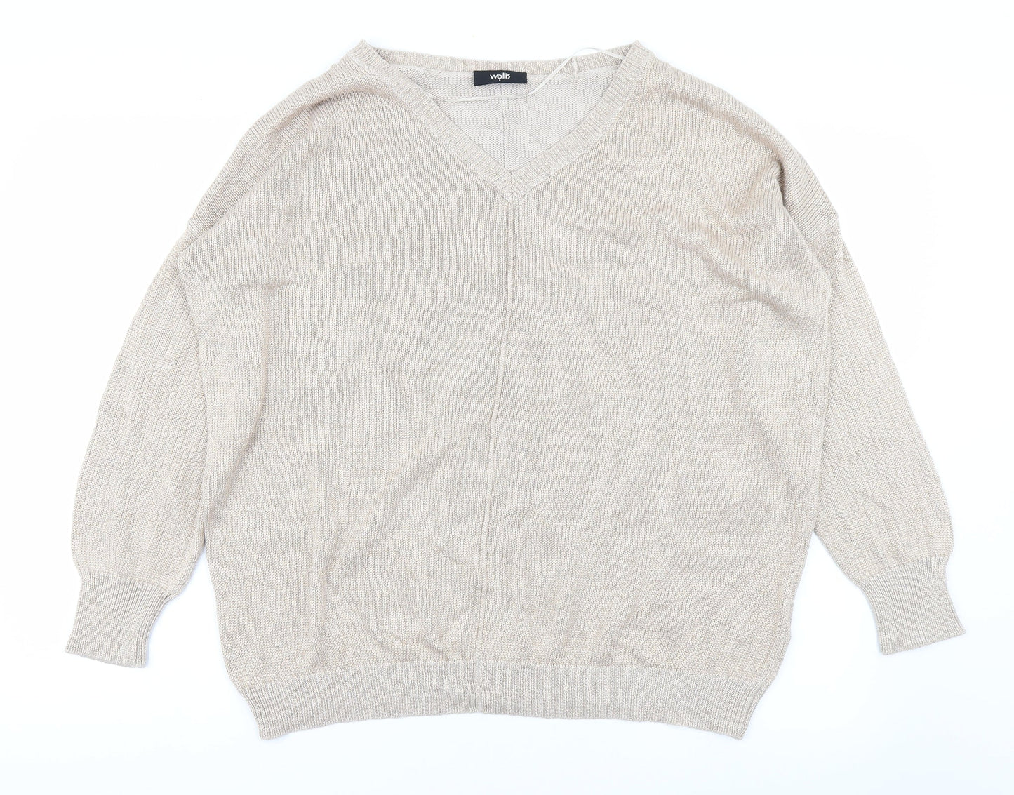Wallis Womens Gold  Knit Pullover Jumper Size L