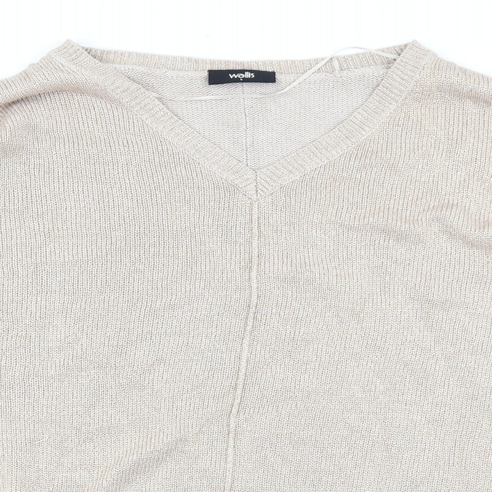 Wallis Womens Gold  Knit Pullover Jumper Size L