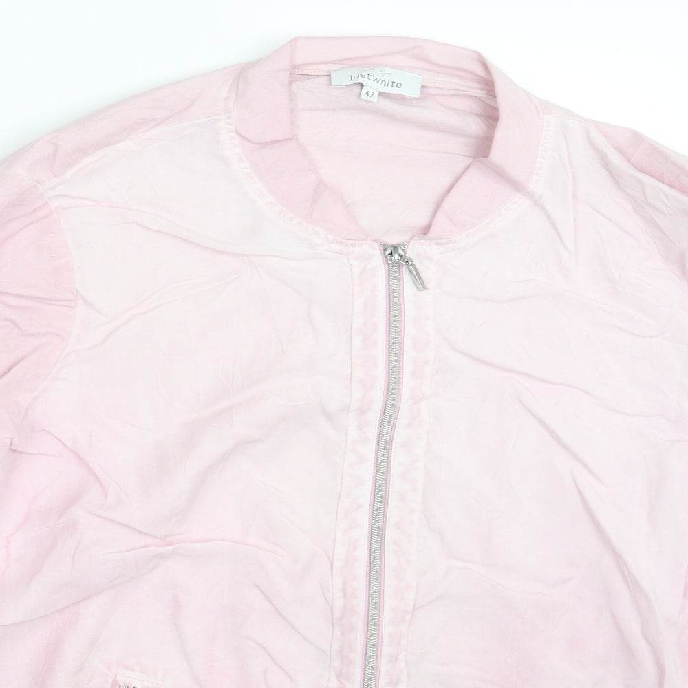 Just White Womens Pink   Jacket  Size 14