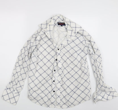Grand Banks Mens White Check   Button-Up Size S