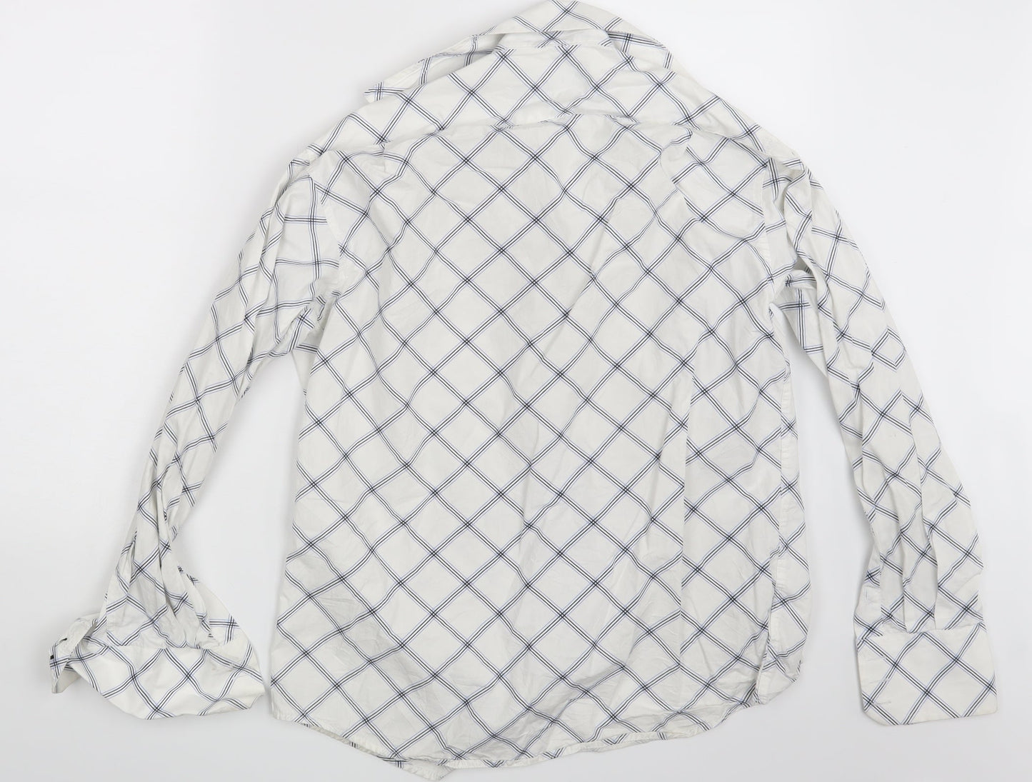 Grand Banks Mens White Check   Button-Up Size S