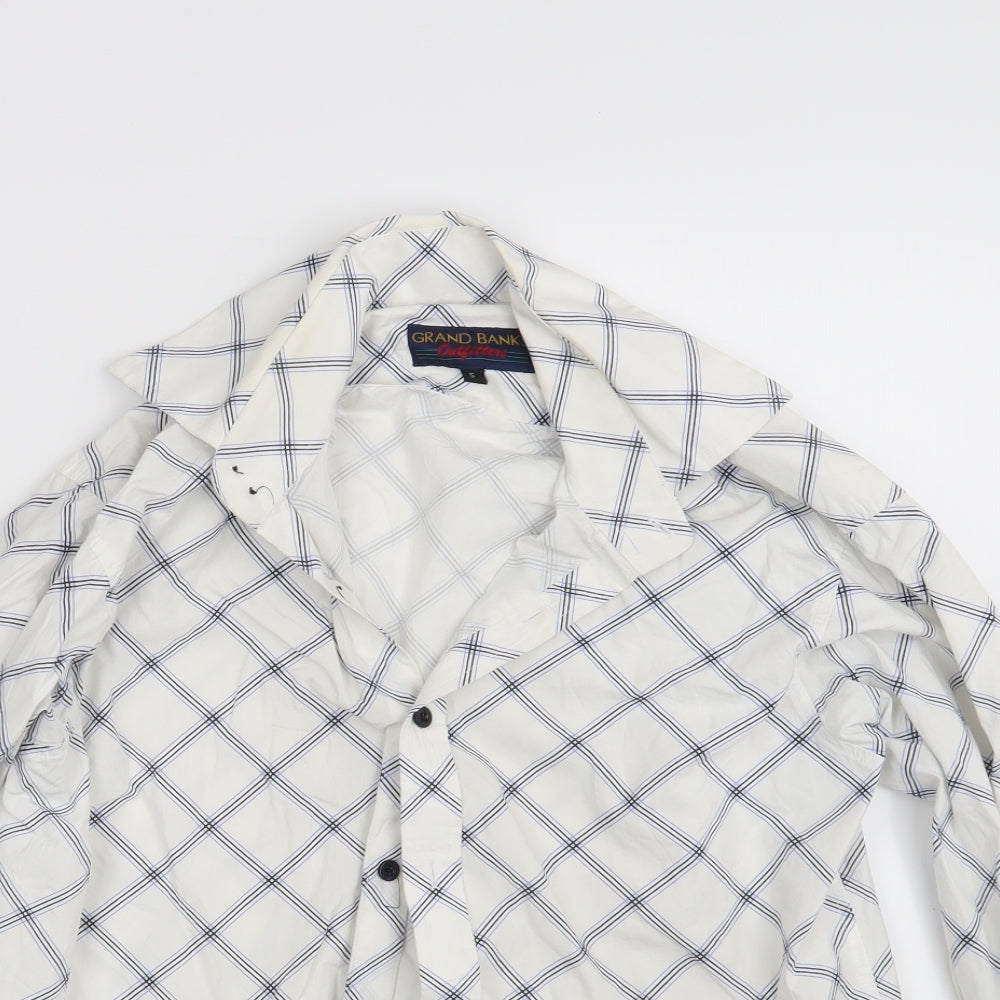 Grand Banks Mens White Check   Button-Up Size S