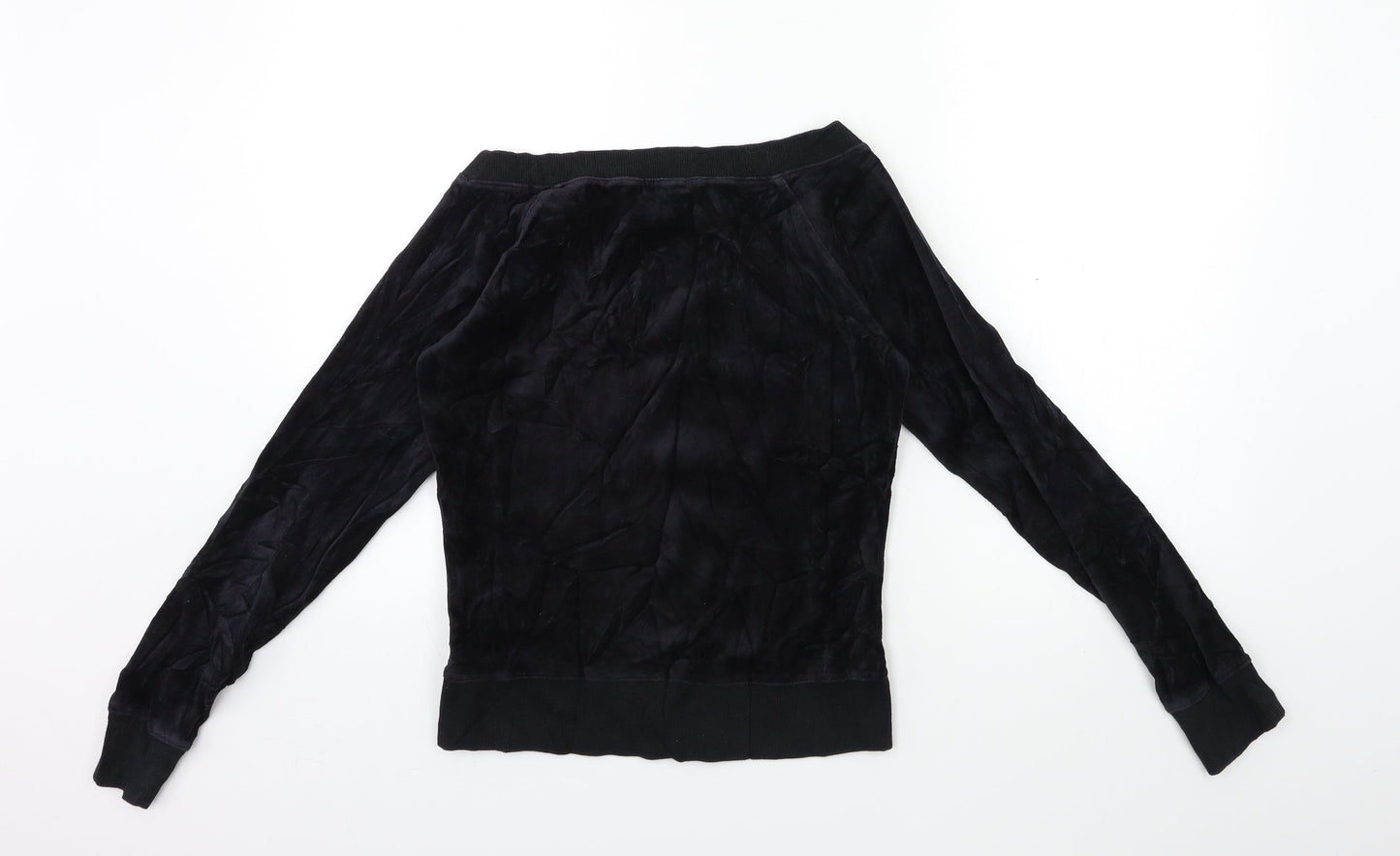 Remain Womens Black  Velour Pullover Sweatshirt Size S