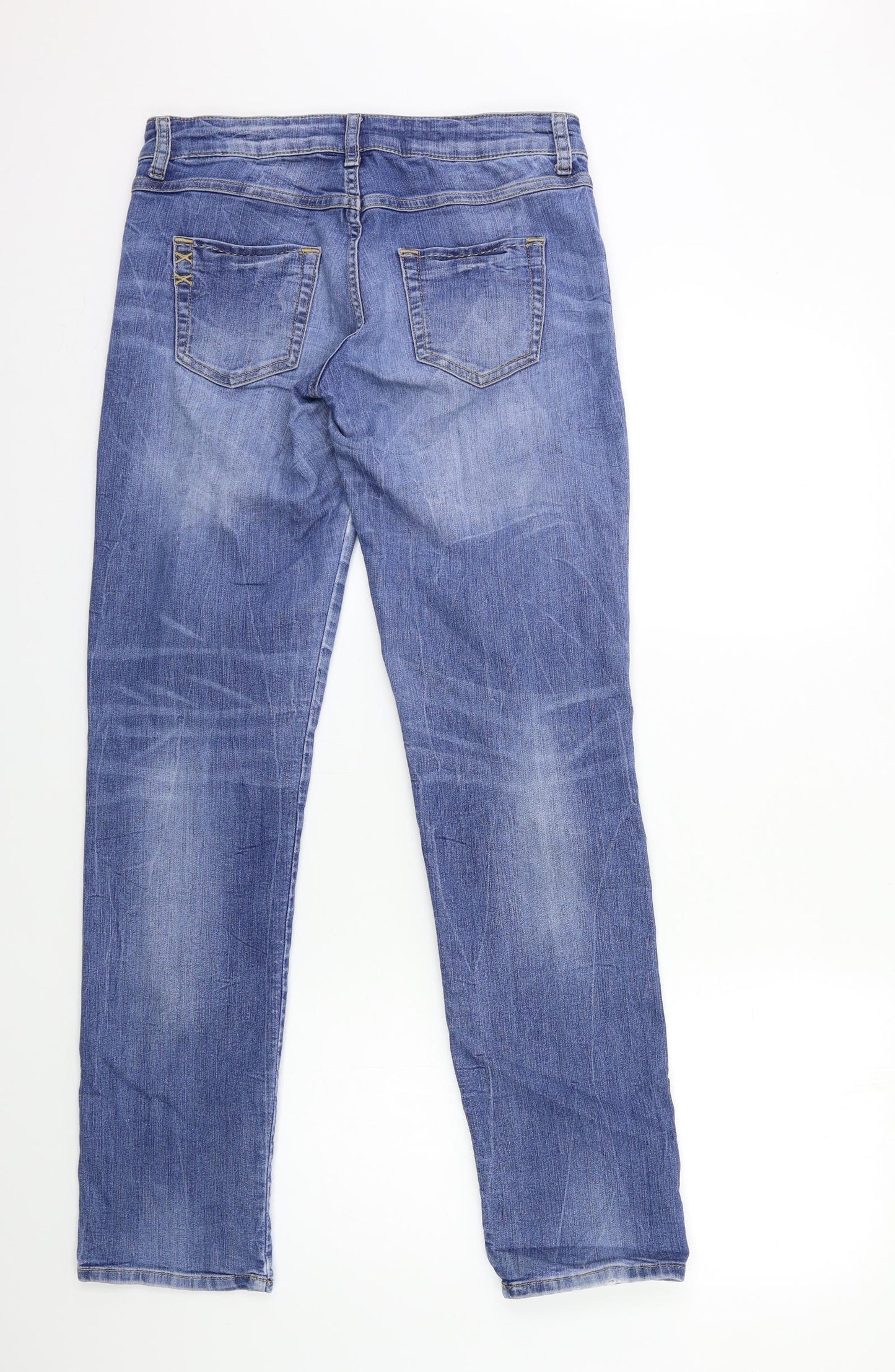 Preworn Womens Blue  Denim Straight Jeans Size 30 in L32 in