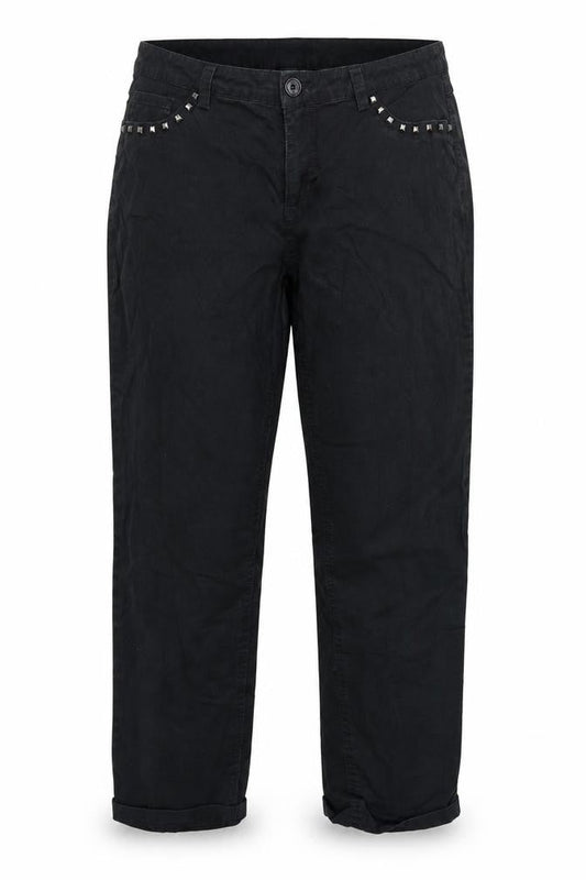 Street One Womens Black  Denim Straight Jeans Size 34 in L25 in