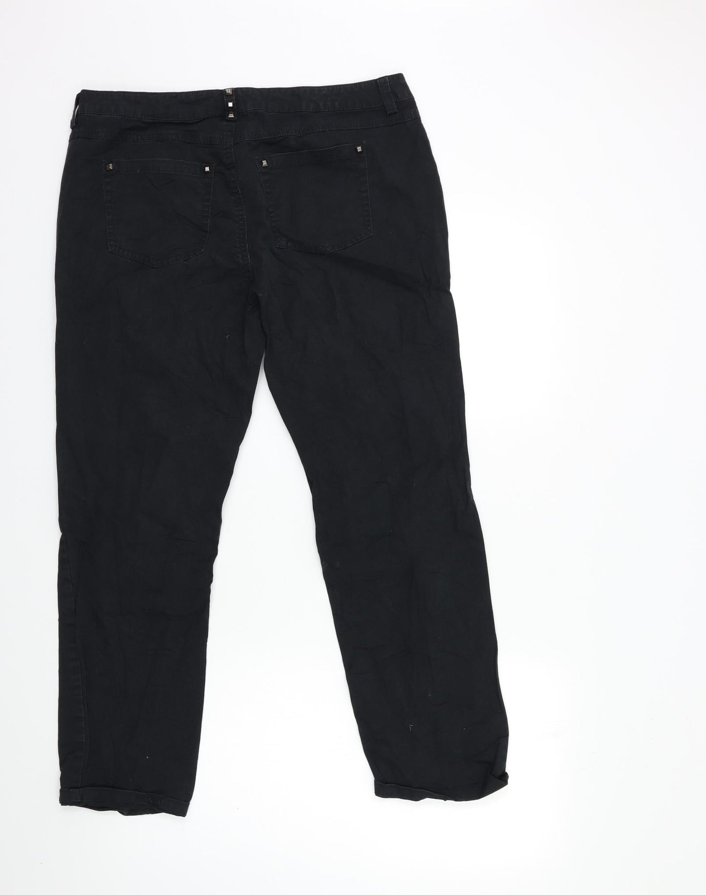 Street One Womens Black  Denim Straight Jeans Size 34 in L25 in