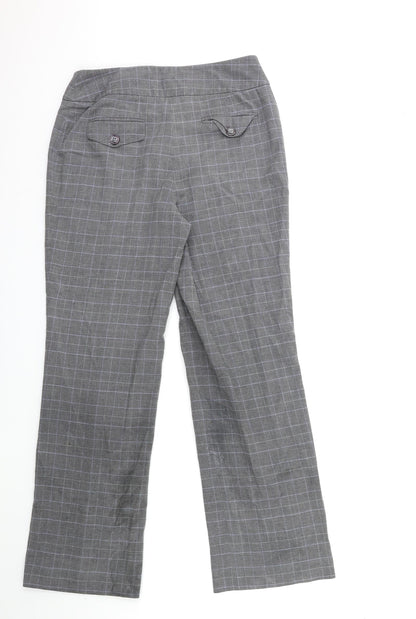 Country Casuals Womens Grey Check Trousers Size 10 L30 in