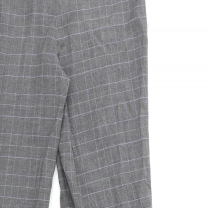 Country Casuals Womens Grey Check Trousers Size 10 L30 in