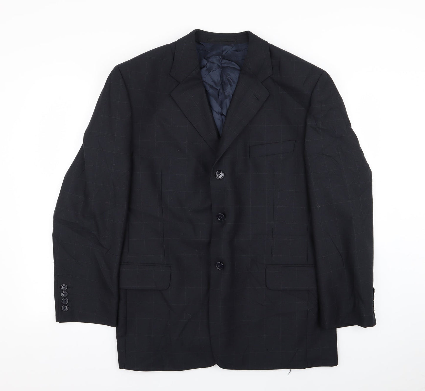 brook tavern Mens Blue Check  Jacket Blazer Size 42
