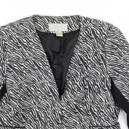 Preloved H&M Womens Multicoloured Animal Print  Jacket Blazer Size 8 - Detail