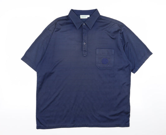 canda Mens Blue Striped   Polo Size S