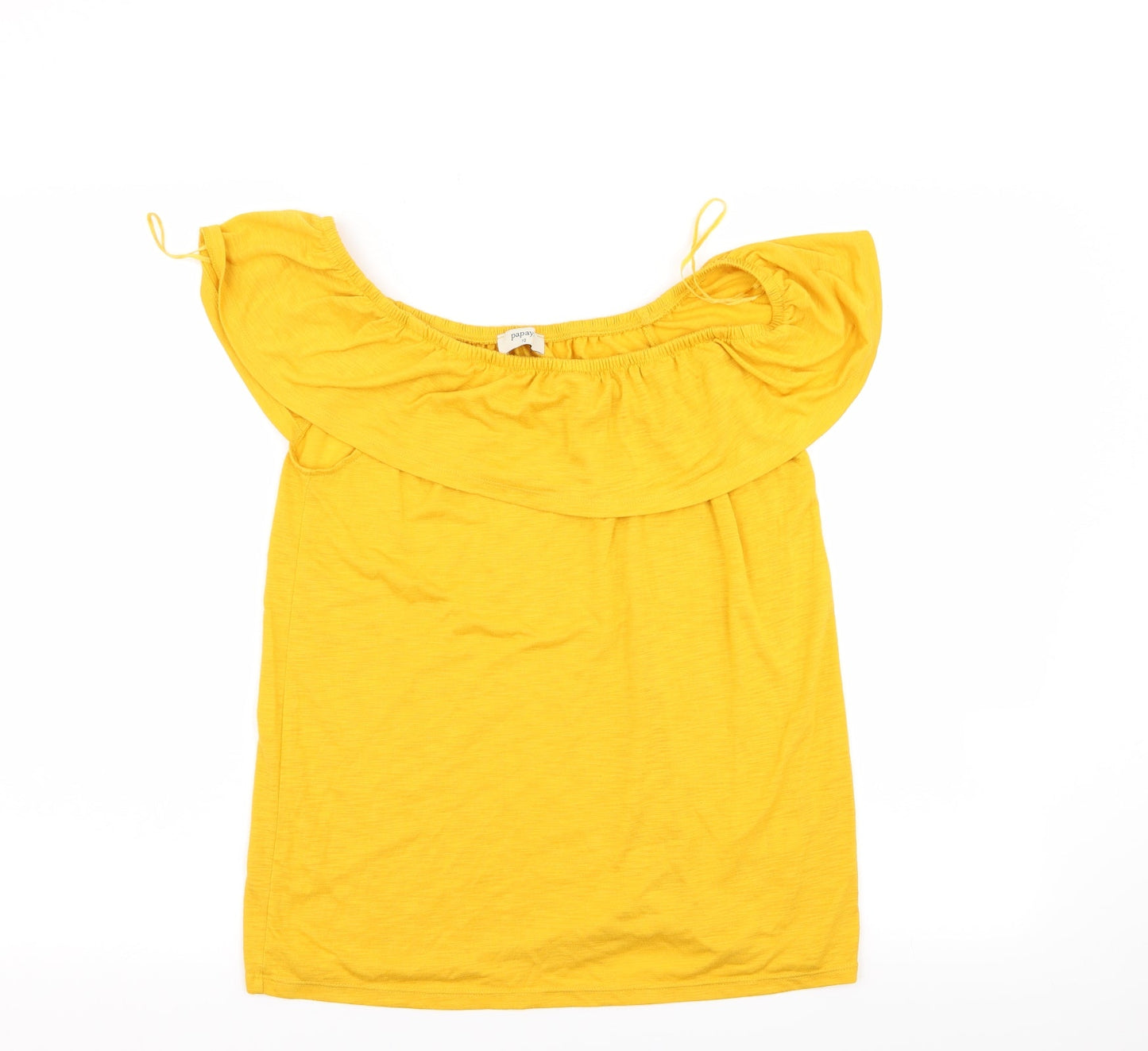 Papaya Womens Yellow   Basic T-Shirt Size 10