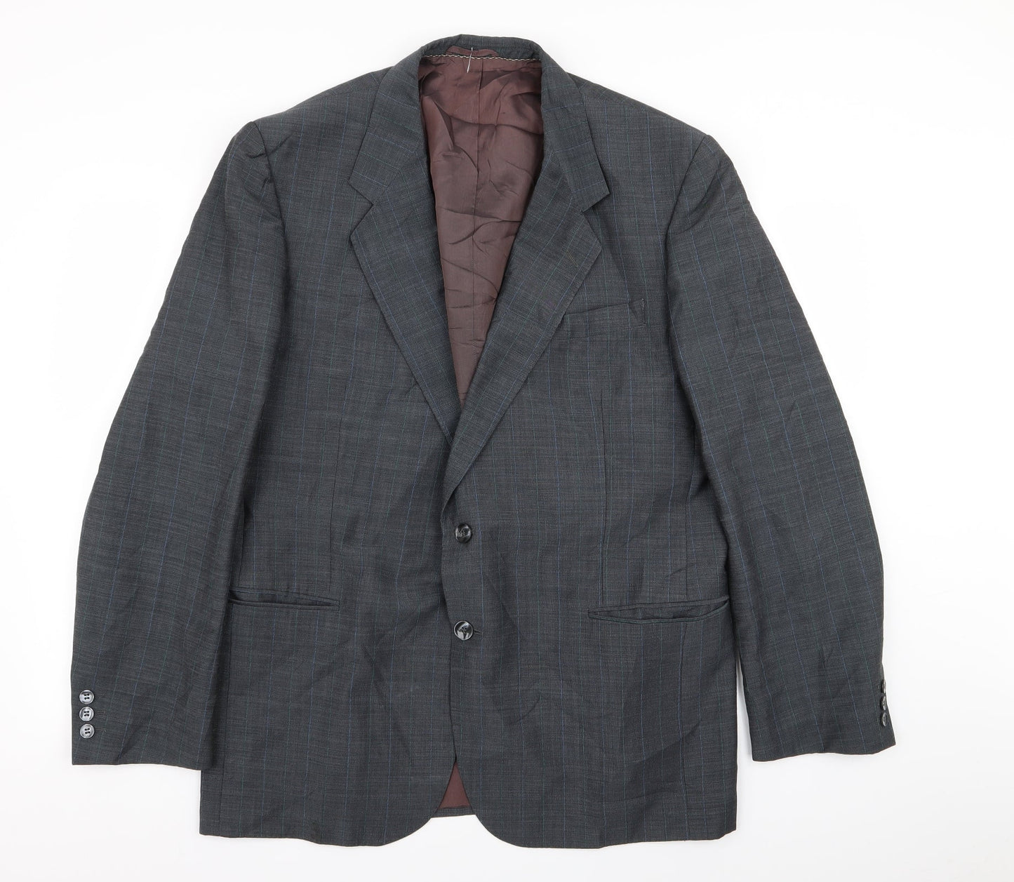 erik hoch Mens Grey Striped  Jacket Blazer Size 42