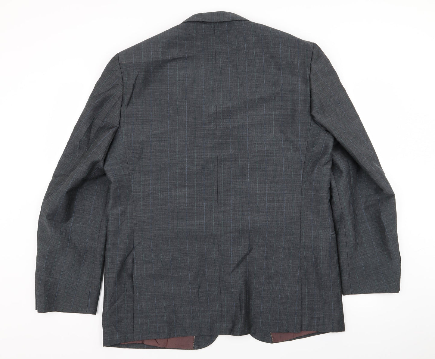 erik hoch Mens Grey Striped  Jacket Blazer Size 42