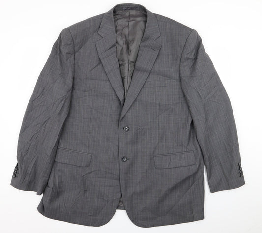 Brook Taverner Mens Grey Striped  Jacket Blazer Size 46