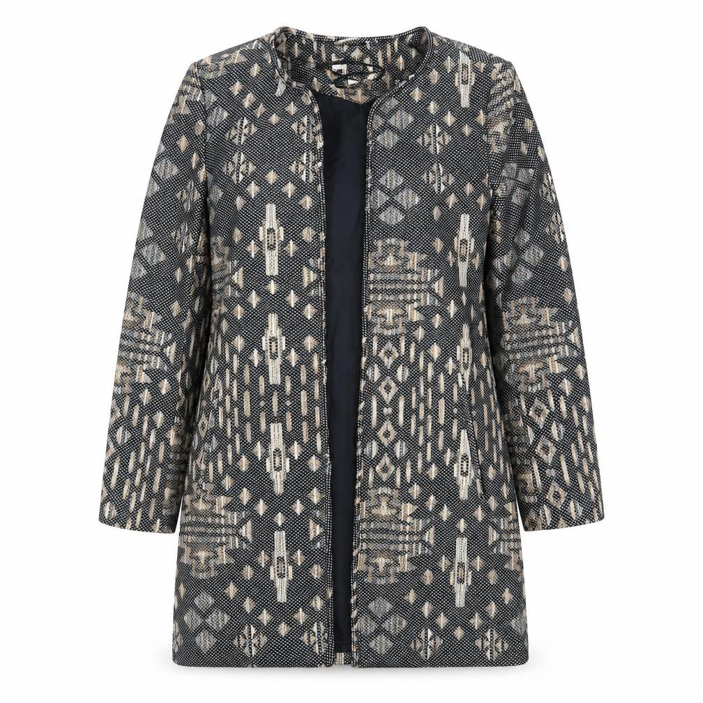 H&M Womens Multicoloured Geometric  Jacket Blazer Size 6