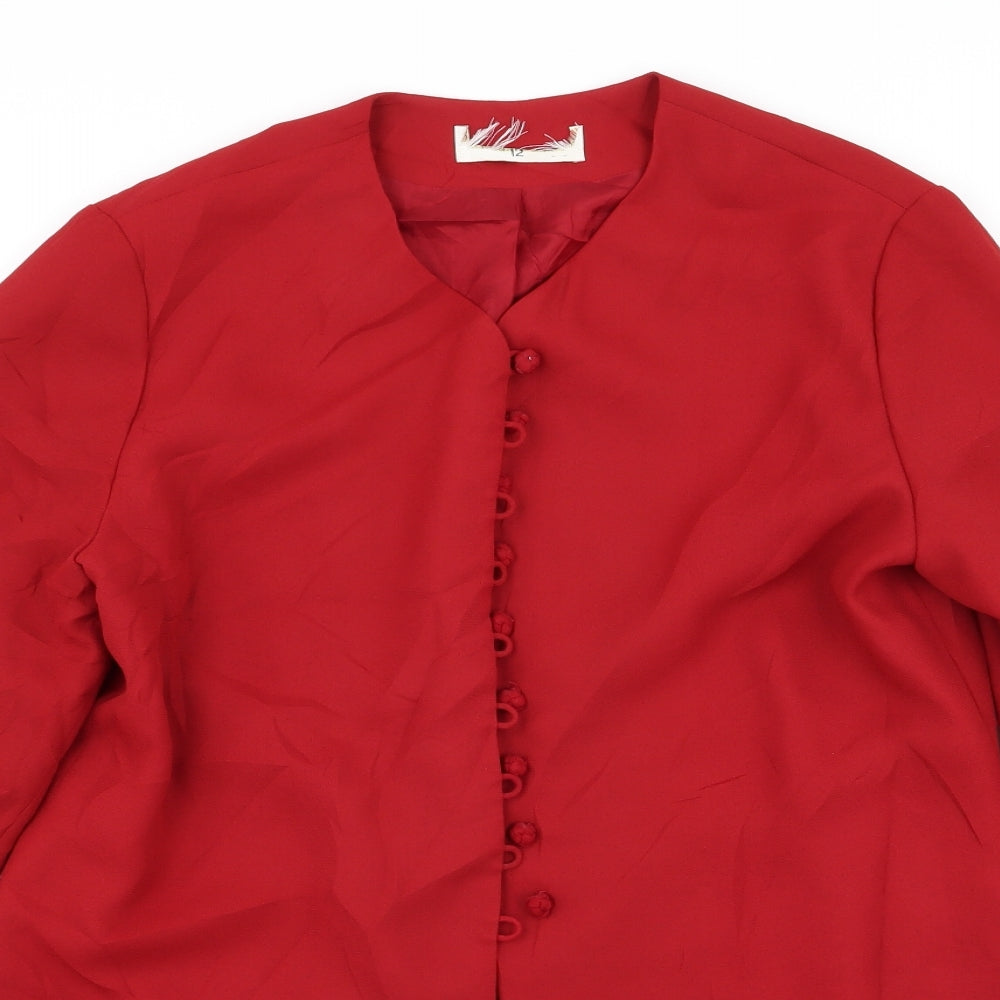 Preworn Womens Red   Jacket Blazer Size 12