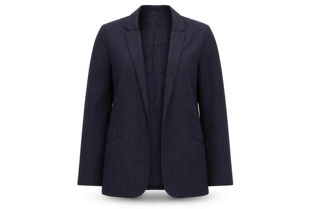 Topshop Womens Blue Striped  Jacket Blazer Size 8