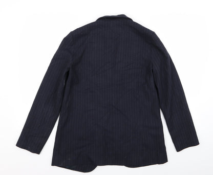 Topshop Womens Blue Striped  Jacket Blazer Size 8