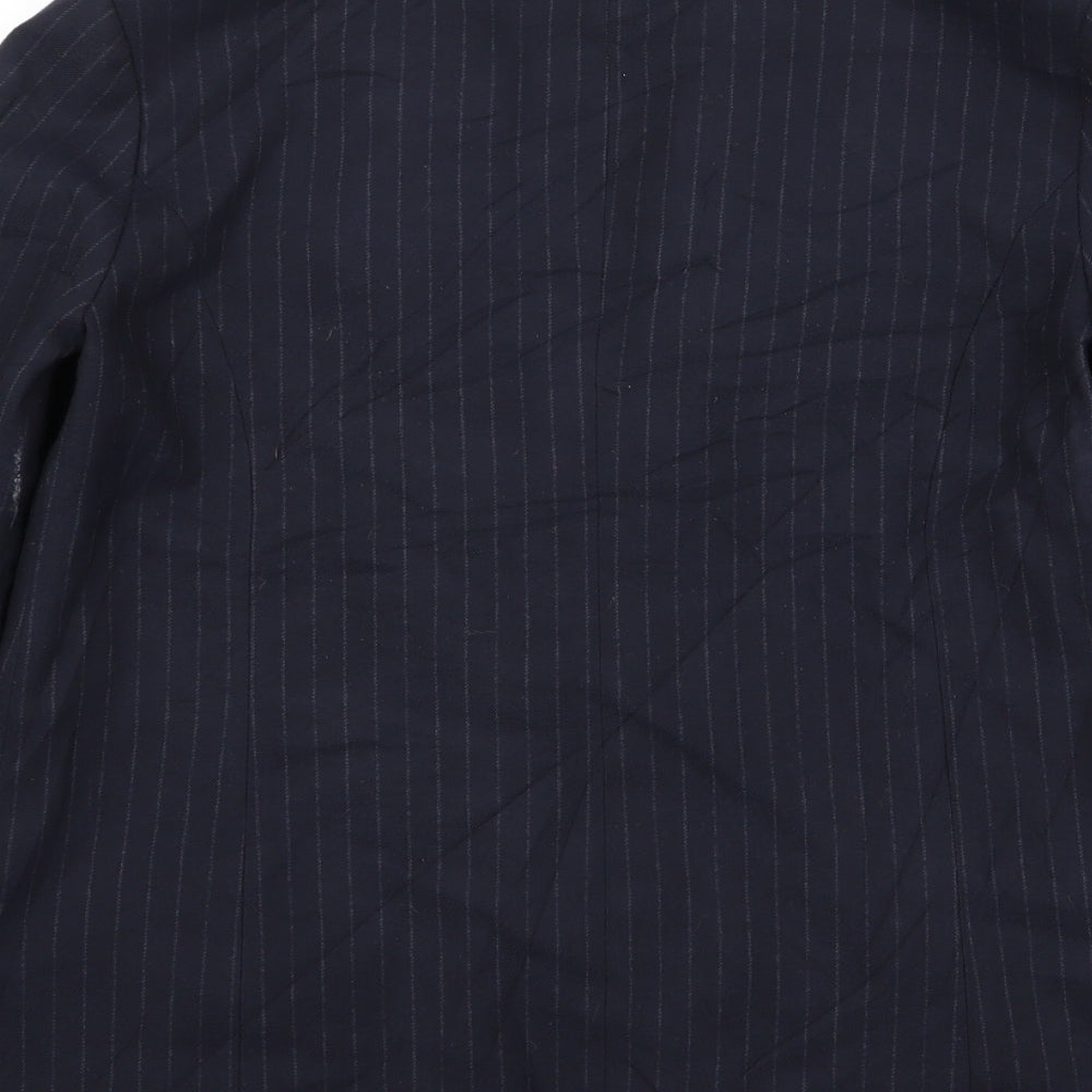 Topshop Womens Blue Striped  Jacket Blazer Size 8