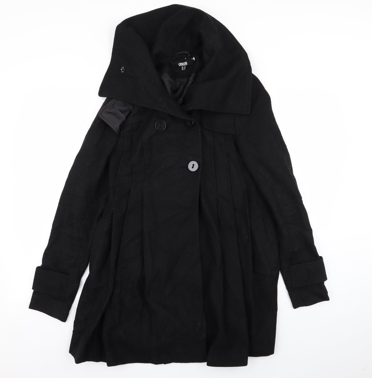 ASOS Womens Black   Overcoat Coat Size 8