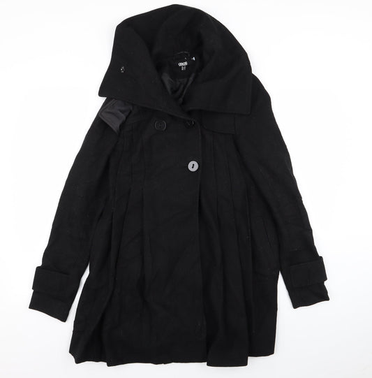 ASOS Womens Black   Overcoat Coat Size 8