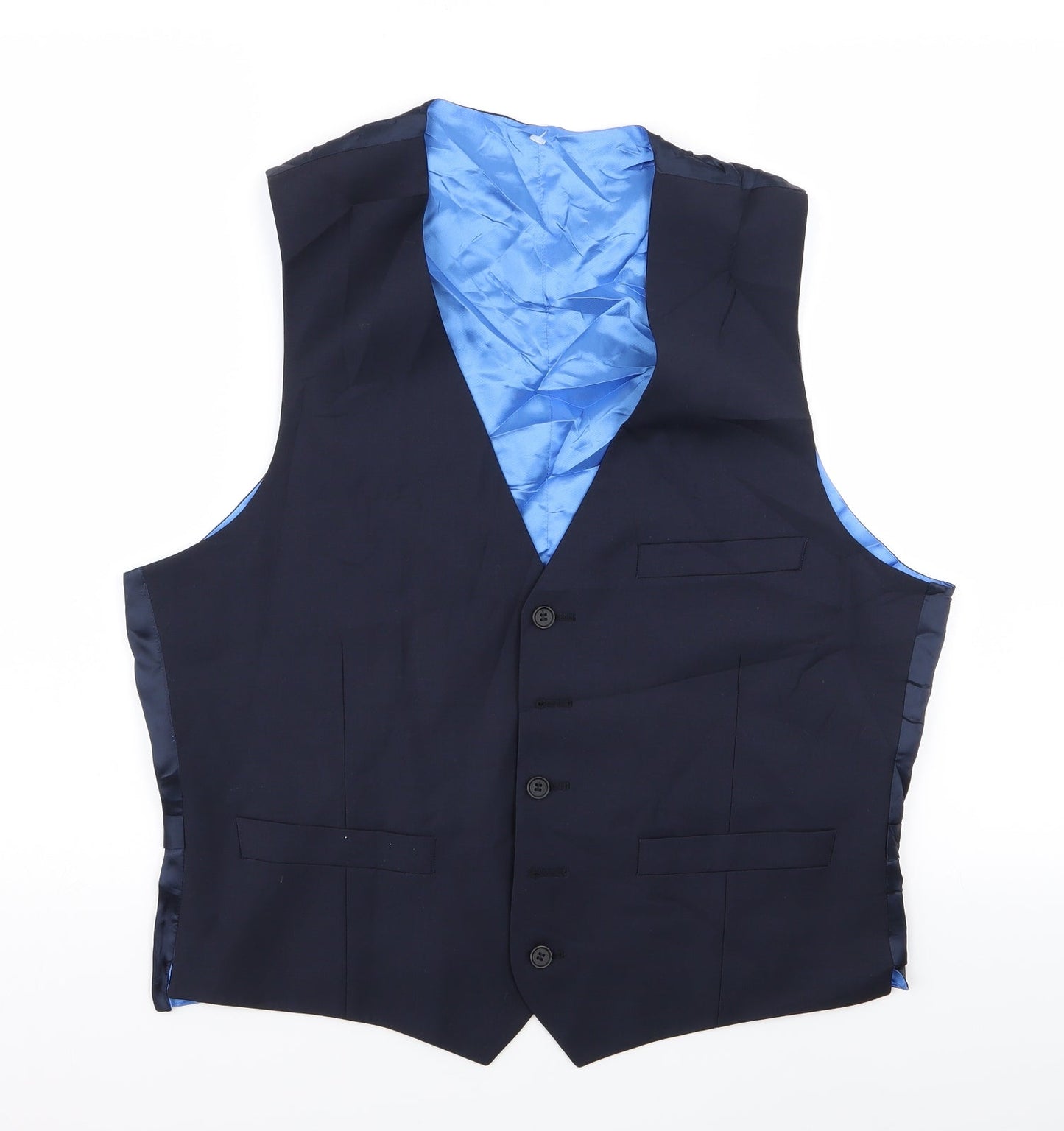 Preworn Mens Blue   Jacket Suit Waistcoat Size 34
