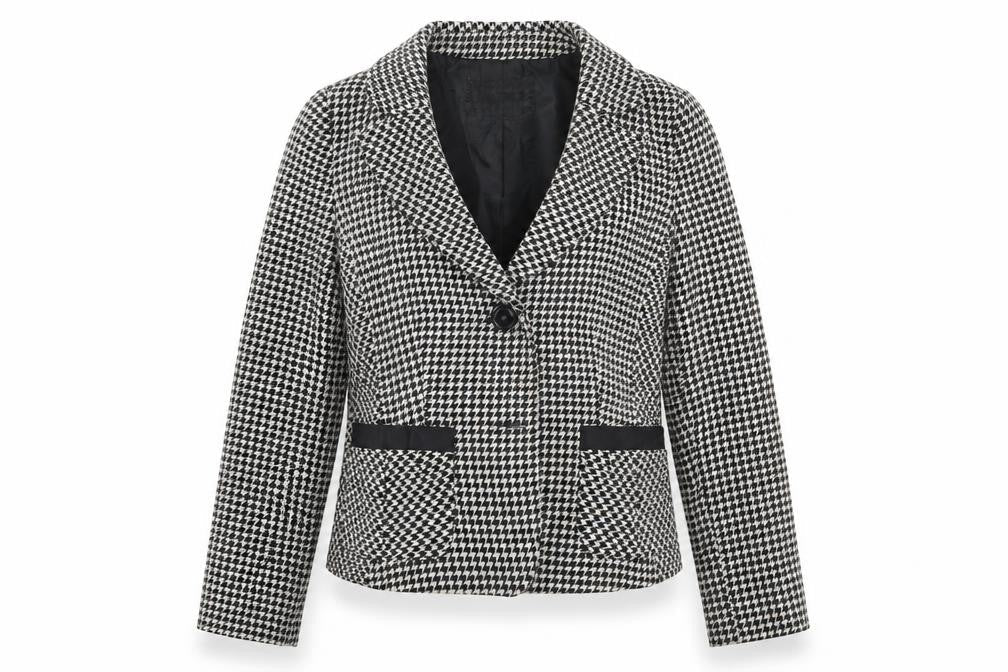 yera Womens Multicoloured Houndstooth  Jacket Blazer Size 12