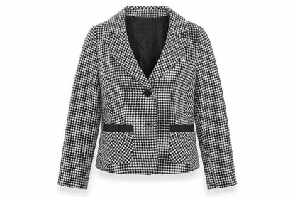 yera Womens Multicoloured Houndstooth  Jacket Blazer Size 12