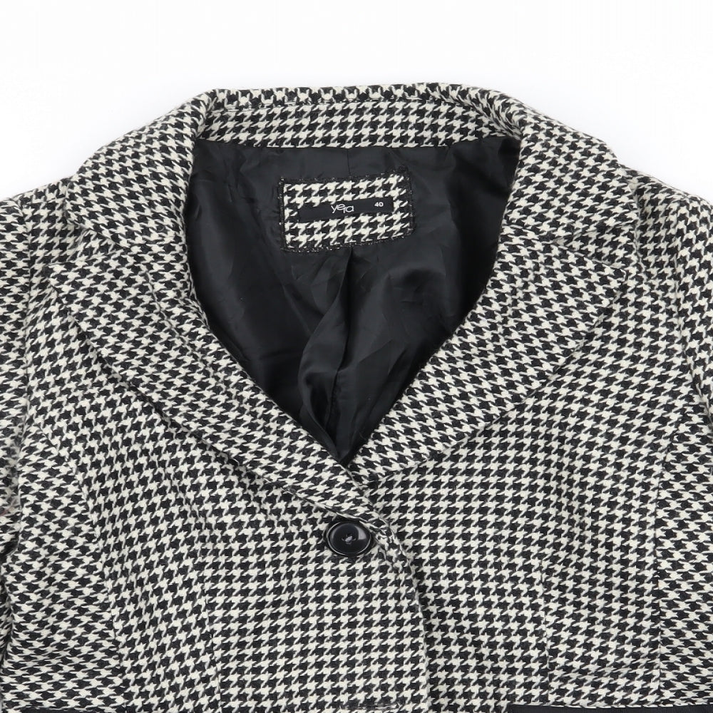 yera Womens Multicoloured Houndstooth  Jacket Blazer Size 12