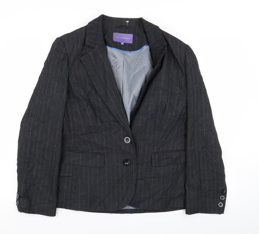 Autonomy Womens Grey Striped  Jacket Blazer Size 16