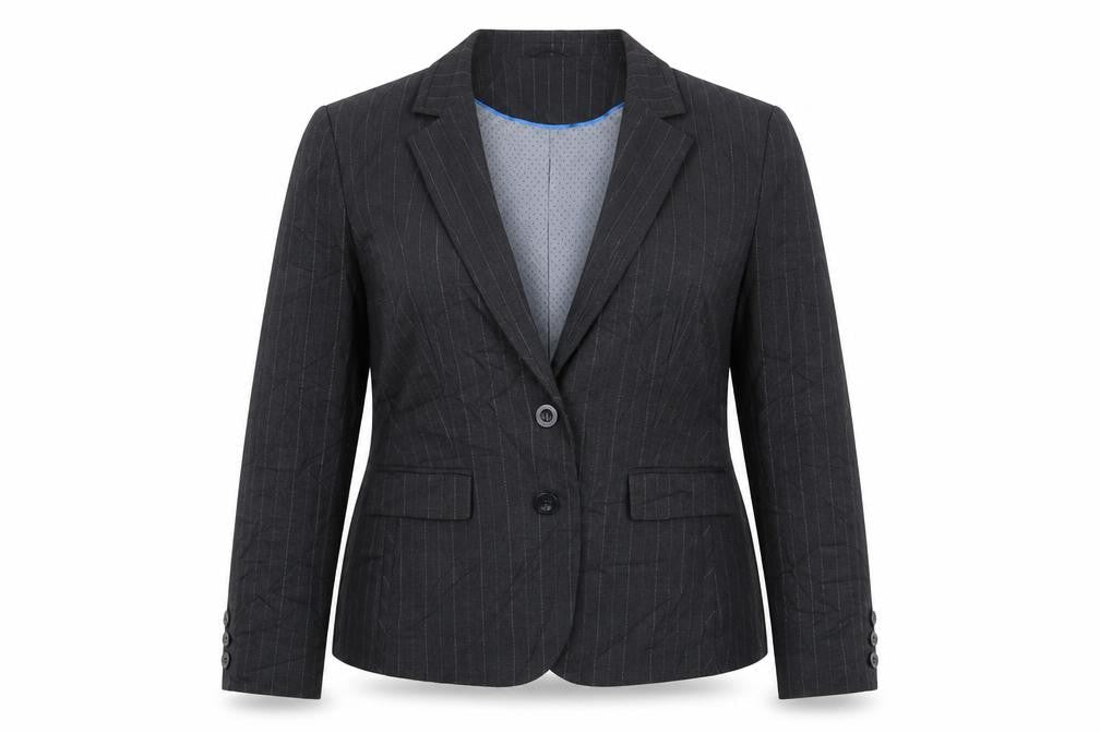 Autonomy Womens Grey Striped  Jacket Blazer Size 16