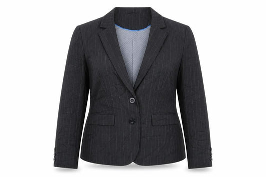Autonomy Womens Grey Striped  Jacket Blazer Size 16