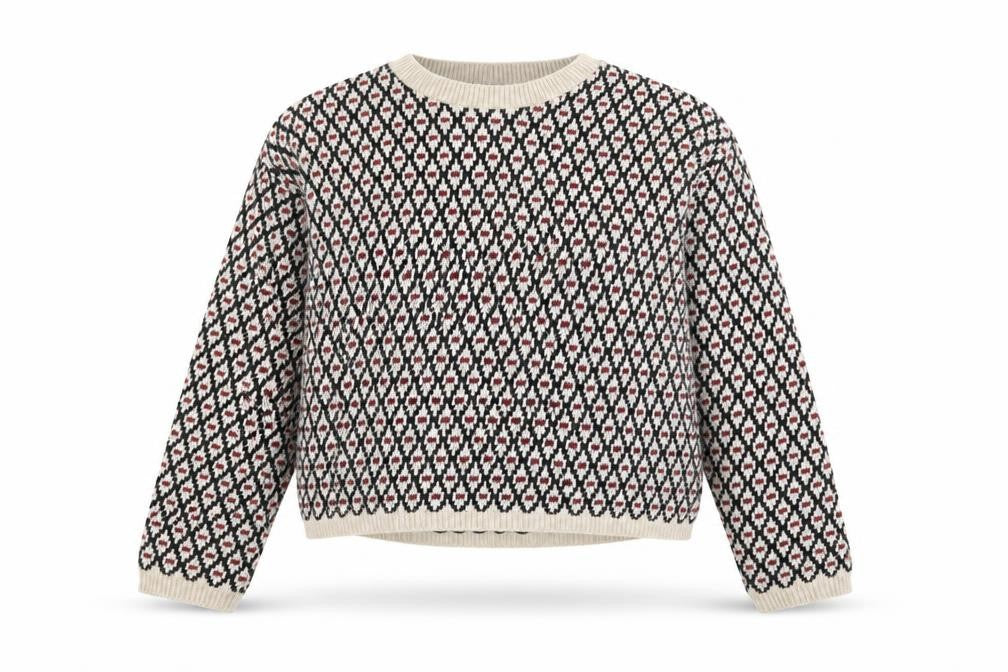 Q-10 Womens Multicoloured Geometric  Pullover Jumper Size M