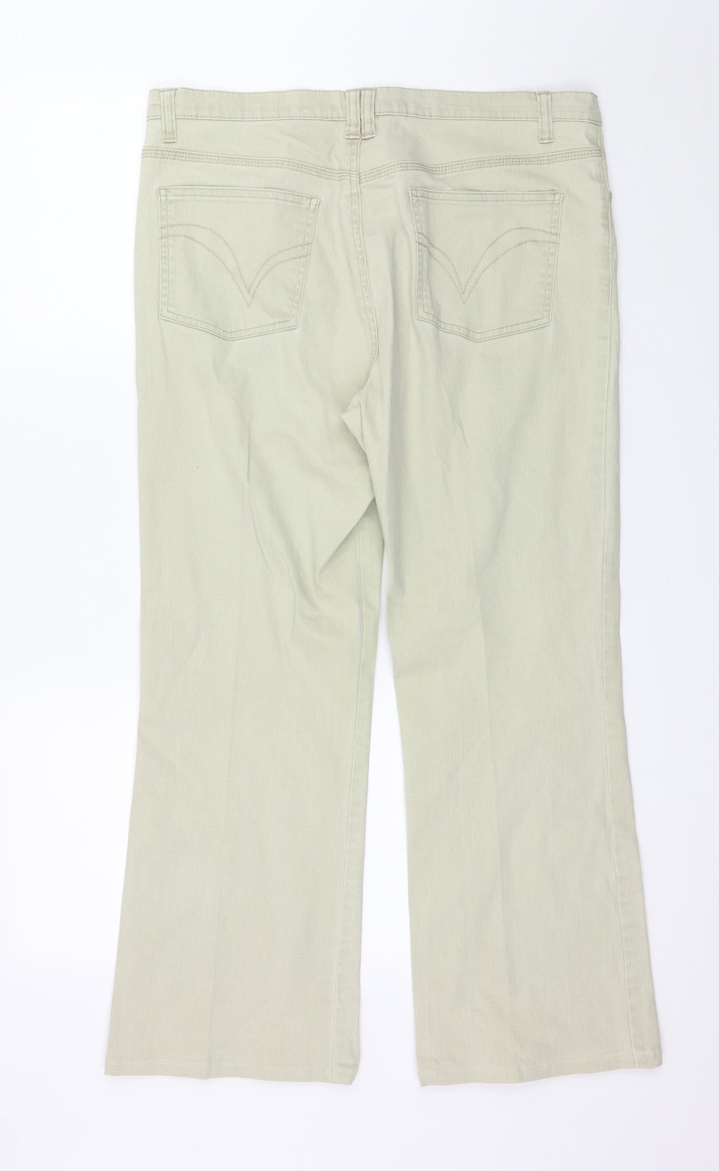 Papaya Womens Green  Denim Straight Jeans Size 36 in L27 in