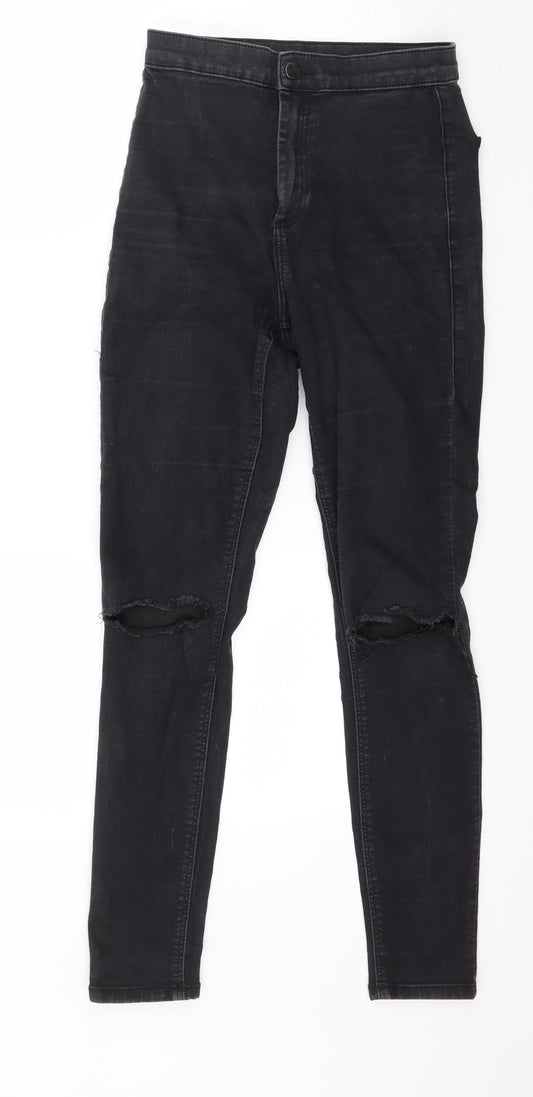 Topshop Womens Black  Denim Skinny Jeans Size 28 in L29 in