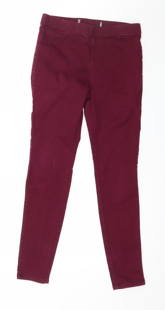Denim & Co. Womens Purple  Denim Jegging Jeans Size 10 L28 in