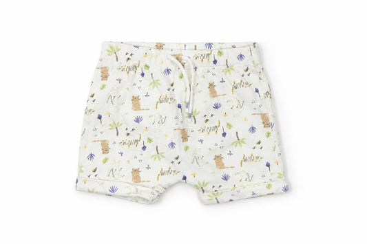 Front view of Matalan boys’ multicoloured animal print capri leggings, size 6-9, months