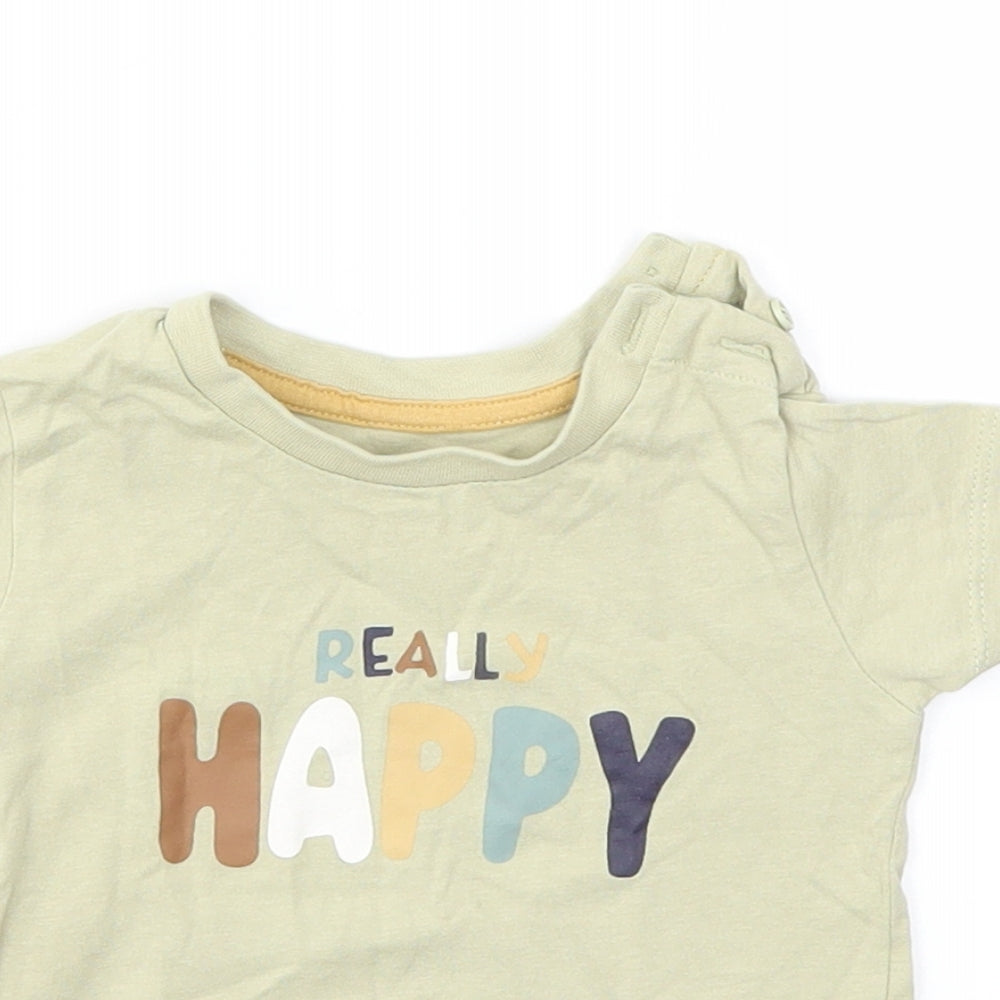 Matalan Boys Green   Basic T-Shirt Size 3-6 Months