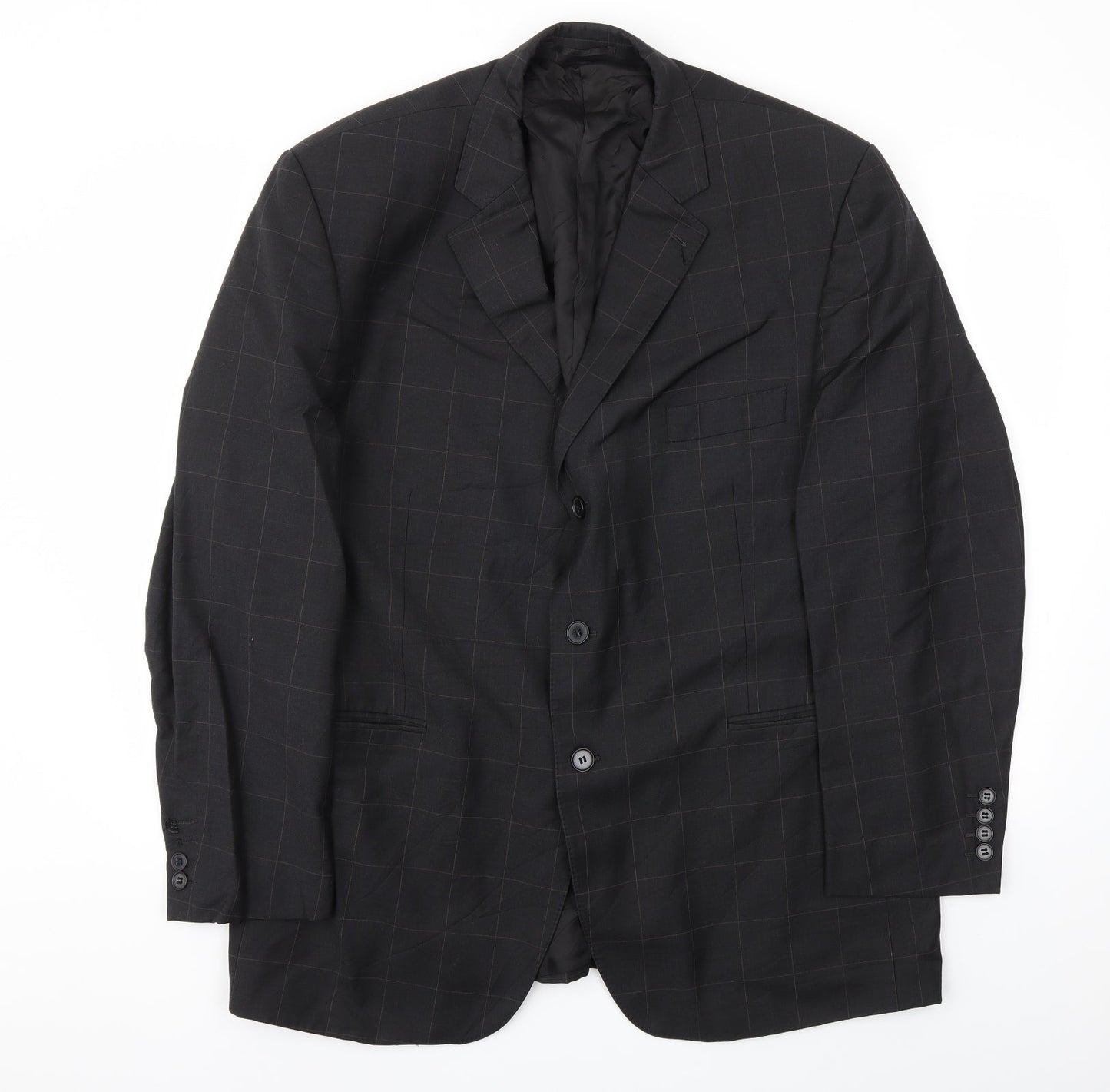 Preworn Mens Black   Jacket Blazer Size 46