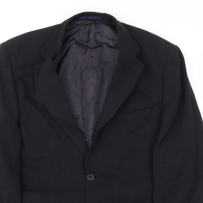 Close-up detail of Canada men’s black jacket blazer, size 44