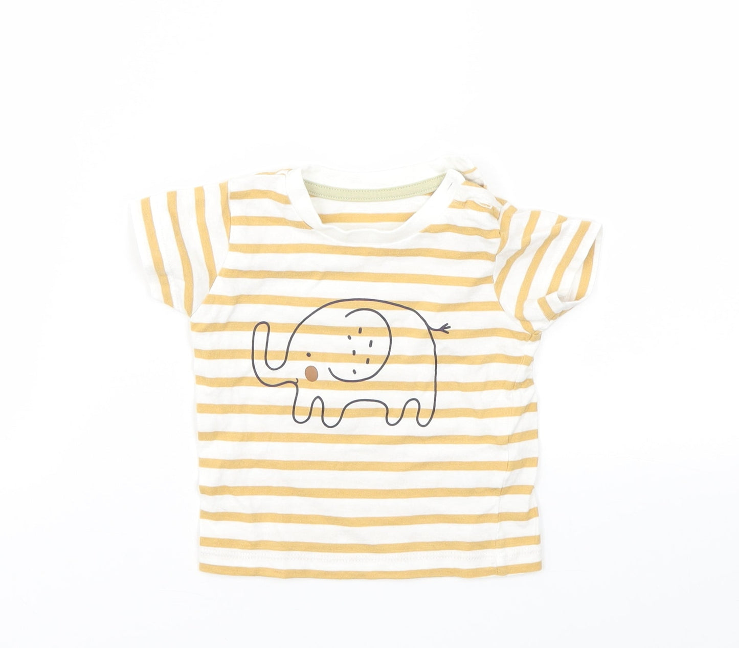 Matalan Boys Brown Striped  Basic T-Shirt Size 3-6 Months