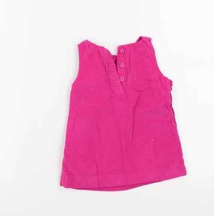 Back view of Gap girls’ pink colourblock a-line, size 12-18, months